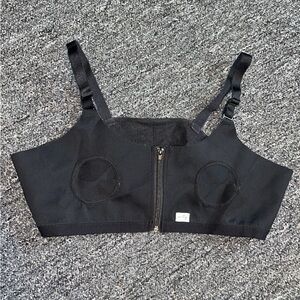 Motif Black Zip-Up Pumping Bra L-Plus